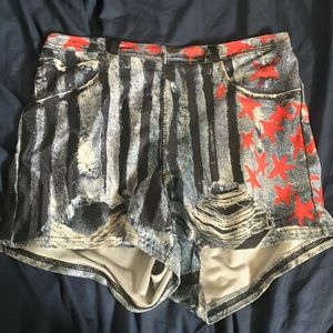 Faux jean shorts